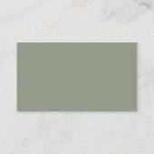 Elegant Sage Green Wedding Drink Voucher Card 名刺 (裏面)