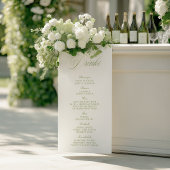 Elegant Sage Green Wedding Drinks Bar Menu Banner ポスター