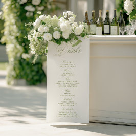 Elegant Sage Green Wedding Drinks Bar Menu Banner ポスター