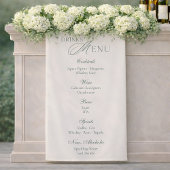 Elegant Sage Green Wedding Drinks Menu Sign  横断幕