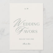Elegant Sage Green Wedding Favors Sign 招待状 (正面)
