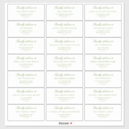 Elegant Sage Green Wedding Guest Address Labels シール