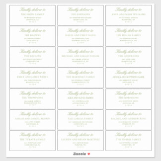 Elegant Sage Green Wedding Guest Address Labels シール