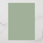 Elegant Sage Green Wedding Invitation 箔招待状 (裏面)