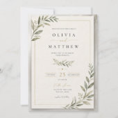Elegant Sage Green Wedding Invitation | Minimalist 招待状 (正面)