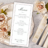 Elegant Sage Green Wedding Menu メニュー