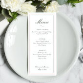 Elegant Sage Green Wedding Menu メニュー