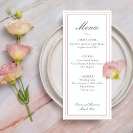 Elegant Sage Green Wedding Menu メニュー