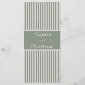 Elegant Sage Green Wedding Menu Card メニュー (裏面)