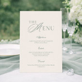 Elegant Sage Green Wedding Menu Card  招待状
