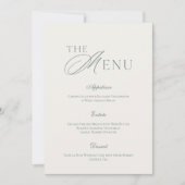Elegant Sage Green Wedding Menu Card  招待状 (正面)