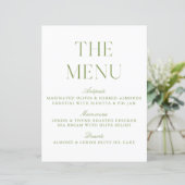 Elegant Sage Green Wedding Menu Sign (スタンド正面)