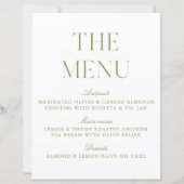Elegant Sage Green Wedding Menu Sign (正面)