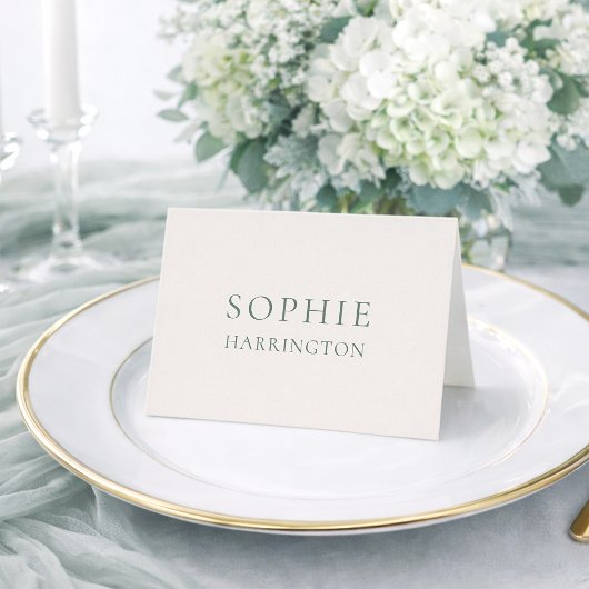 Elegant Sage Green Wedding Place Card テーブルナンバー