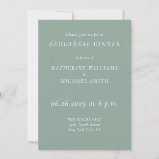 Elegant Sage Green Wedding Rehearsal Invitations 招待状