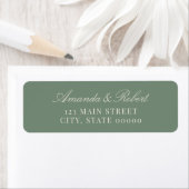 Elegant Sage Green Wedding Return Address ラベル (インサイチュ)