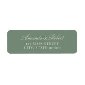 Elegant Sage Green Wedding Return Address ラベル (正面)