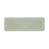 Elegant Sage Green Wedding Return Address ラベル (正面)