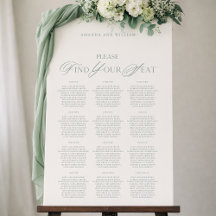 Elegant Sage Green Wedding Seating Chart