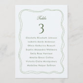 Elegant Sage Green Wedding Seating List 招待状 (正面)