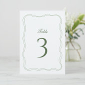 Elegant Sage Green Wedding Table Number 招待状 (スタンド正面)