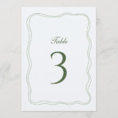Elegant Sage Green Wedding Table Number 招待状 (正面)