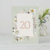 Elegant Sage Green Wedding Table Number– Real Foil 箔招待状 (立ち正面)