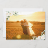 Elegant Sage Green White Floral Save the Date Card 招待状 (裏面)