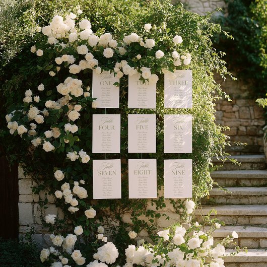 Elegant Sage Green & White Wedding Table Number 招待状