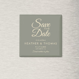 Elegant Sage Green Yellow Save The Date Magnet マグネット