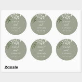 Elegant Sage Greenery Wedding Envelope ラウンドシール (シート)