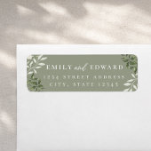 Elegant Sage Greenery Wedding Return Address ラベル