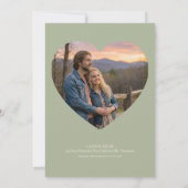 Elegant Sage Ivory Script Wildflowers Photo セーブザデート (裏面)