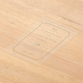 Elegant Sage Minimalist Wedding アクリル招待状 (レイダウン)