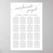 Elegant Sage Our Favorite People Seating Chart ポスター (正面)