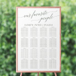 Elegant Sage Our Favorite People Seating Chart ポスター<br><div class="desc">This elegant sage our favorite people seating chart poster is perfect for a simple wedding. The neutral design features a minimalist sign decorated with romantic and whimsical typography. This wedding poster includes enough room for up to 16 tables (160 guests). In addition to the placement of each guest, personalize this...</div>
