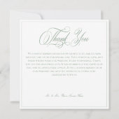 Elegant Sage Pastel Wildflower Crest Photo Wedding サンキューカード (裏面)