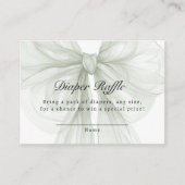 Elegant Sage Ribbon Diaper Raffle エンクロージャーカード (正面)