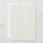 Elegant Sage Striped Wedding Invitation 招待状 (裏面)