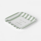 Elegant Sage Stripes ペーパープレート (傾斜あり)