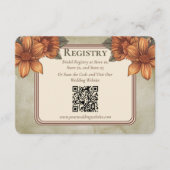 Elegant Sage Terracotta Floral Bridal Registry  エンクロージャーカード (正面)