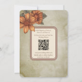 Elegant Sage Terracotta Floral Bridal Shower 招待状 (裏面)
