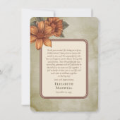 Elegant Sage Terracotta Floral Thank You Card サンキューカード (裏面)