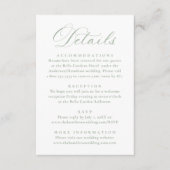 Elegant Sage Victorian Floral Wedding Details エンクロージャーカード (正面)