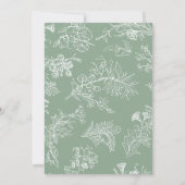 Elegant Sage & White Vintage Chinoiserie Wedding 招待状 (裏面)