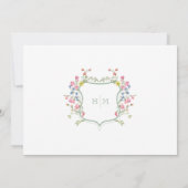 Elegant Sage Wildflower Crest Wedding Rehearsal 招待状 (裏面)