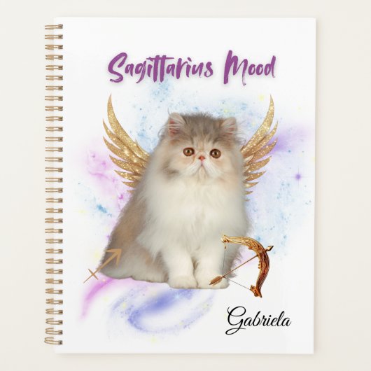 Elegant Sagittar Zodiac Cat Planner Notebook プランナー手帳 (正面)