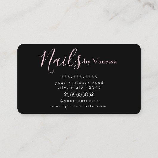 Elegant Salon Branding Premium Nail Artist 名刺 (裏面)