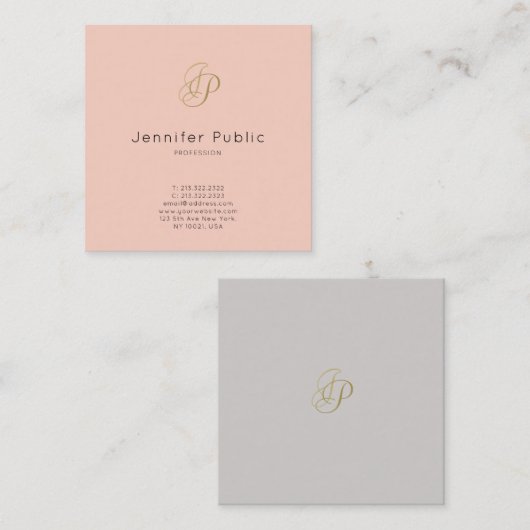 elegant Salon Luxury Manager VIP Ceoディレクター スクエア名刺 (正面/裏面)