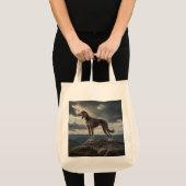 Elegant Saluki Grocery Tote トートバッグ (正面(商品))